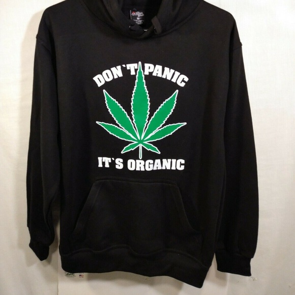 Don't Panic it's Organic Weed Hoodie Graphic Sweat - Picture 3 of 6